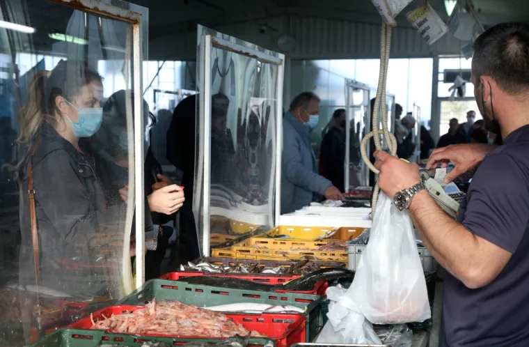 02.04.2021.,Sibenik-Na Veliki Petak ponuda ribe na sibenskoj ribarnici.
Photo: Dusko Jaramaz/PIXSELL