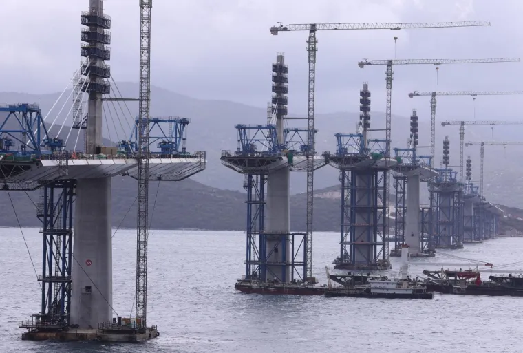 Pogledajte kako napreduje gradnja Pelje&scaron;kog mosta