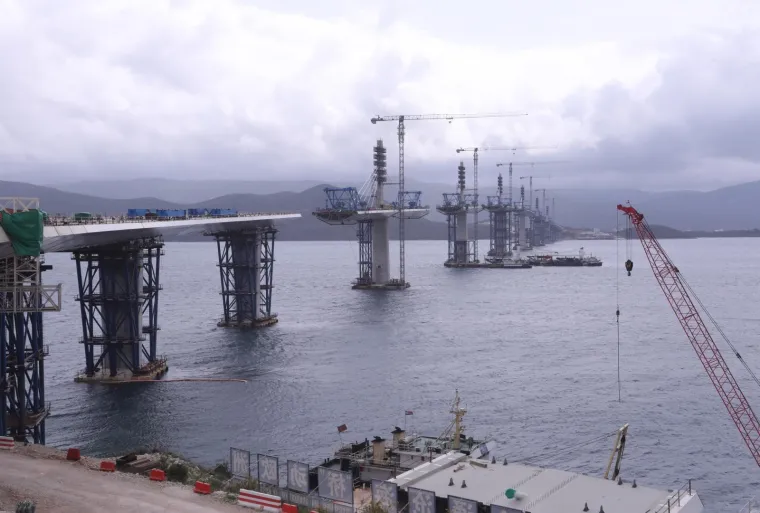 Pogledajte kako napreduje gradnja Pelje&scaron;kog mosta