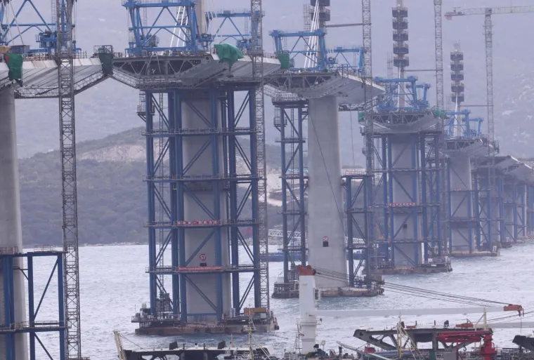 Pogledajte kako napreduje gradnja Pelje&scaron;kog mosta