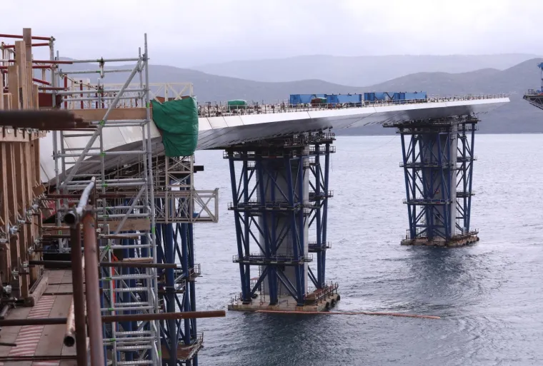 Pogledajte kako napreduje gradnja Pelje&scaron;kog mosta