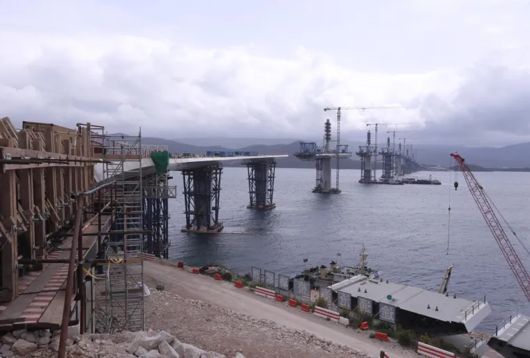 Pogledajte kako napreduje gradnja Pelje&scaron;kog mosta