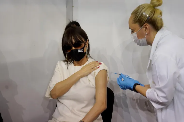 Srpska pjevačica i Arkanova udovica Svetlana Ražnatović Ceca primila je drugu dozu Sinopharm cjepiva protiv korone FOTO: Antonio Ahel/ATAImages/PIXSELL