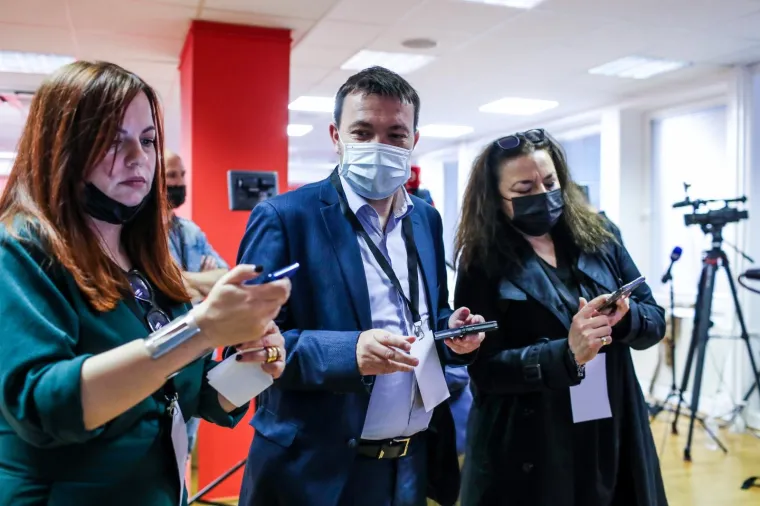 16.05.2021., Zagreb - Izborni stožer SDP-ovog kandidata za gradonačelnika Zagreba Joška Klisovića u središnjici SDP-a na Trgu Drage Iblera 9. Arsen Bauk