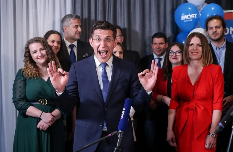 Izborni stožer Mostovog kandidata za gradonačelnika Zagreba Zvonimira Troskota u hotelu Jarun.