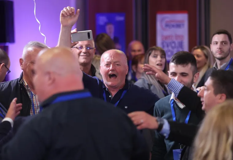 Izborni stozer kandidata Domovinskog pokreta i Zelene liste za gradonačelnika Zagreba Miroslava Skore u hotelu International.