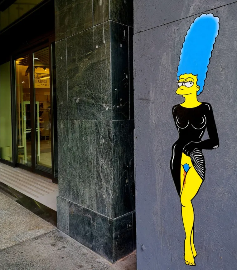 BIZARNI MURALI U CENTRU GRADA / Kim Kardashian i Marge Simpson dobile 'mengu', vide se čak i - stidne dlačice