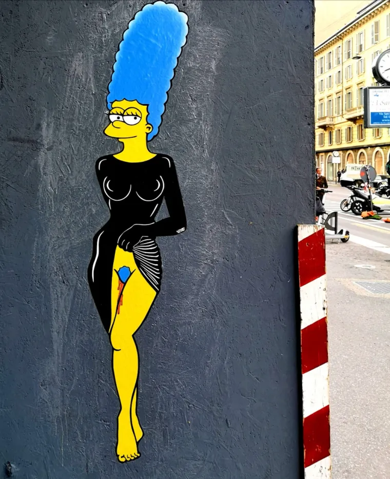 BIZARNI MURALI U CENTRU GRADA / Kim Kardashian i Marge Simpson dobile 'mengu', vide se čak i - stidne dlačice