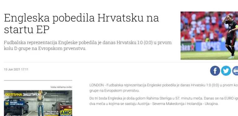 Srpski mediji nemilosrdni prema Hrvatima, evo što pišu nakon poraza Vatrenih