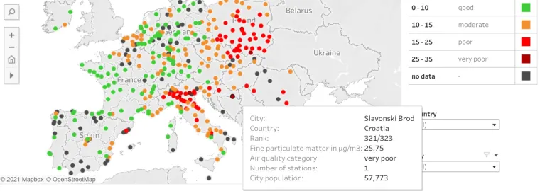 Zagađenje zraka u EU i Hrvatskoj