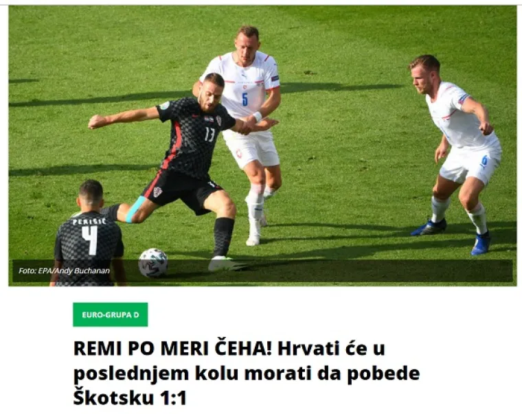 Evo &scaron;to srpski mediji pi&scaron;u nakon remija Hrvatske i Če&scaron;ke