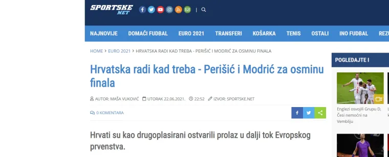 Vatreni na naslovnicama susjeda, srpski mediji prozvali Peri&scaron;ića na&scaron;im zlatom: 'Hrvati su bili goropadni...'