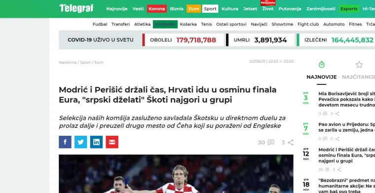 Vatreni na naslovnicama susjeda, srpski mediji prozvali Peri&scaron;ića na&scaron;im zlatom: 'Hrvati su bili goropadni...'