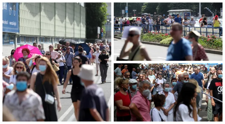 Ogromna gužva za cijepljenje na Velesajmu: 'Na vrućini smo vi&scaron;e od sat i pol. Sigurno ima par tisuća ljudi'