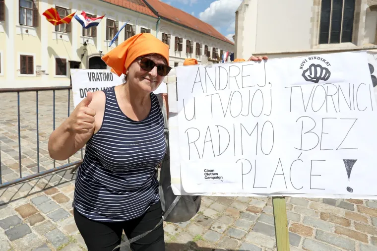Protest radnica "Orljave" ispred Vlade