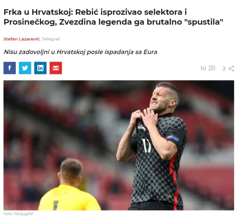 Evo &scaron;to srpski mediji pi&scaron;u o 'slučaju Rebić'