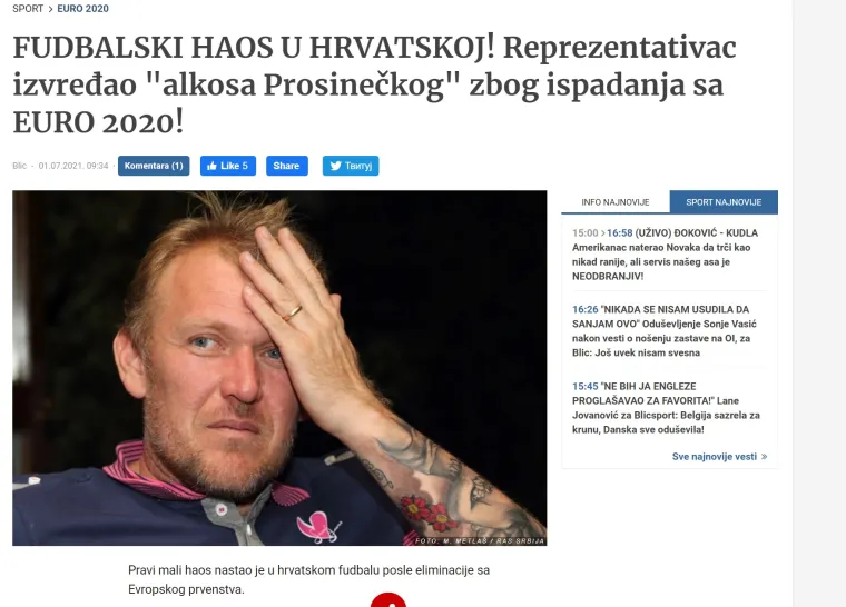 Evo &scaron;to srpski mediji pi&scaron;u o 'slučaju Rebić'