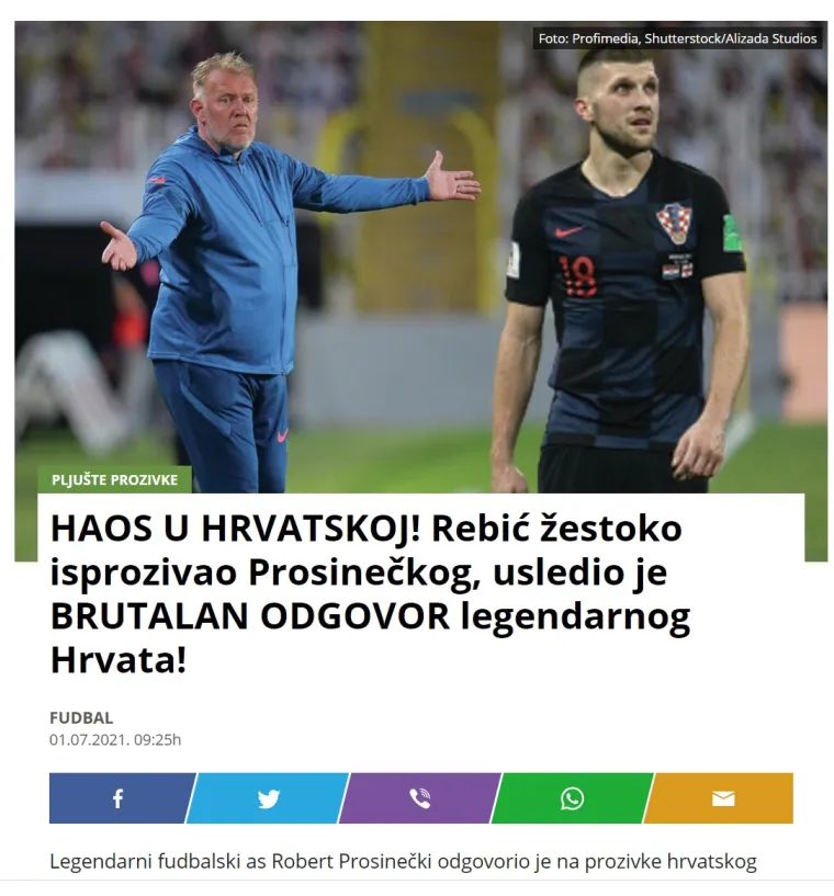 Evo &scaron;to srpski mediji pi&scaron;u o 'slučaju Rebić'