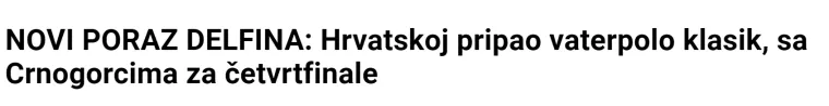 &quot;Novi poraz delfina: Hrvatskoj pripao vaterpolo klasik&quot;, pišu Novosti.