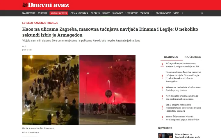 'Ratno stanje u Zagrebu. U nekoliko sekundi izbio je Armagedon. Bilo je jezivo - a uskoro bi mogli i u Beograd'