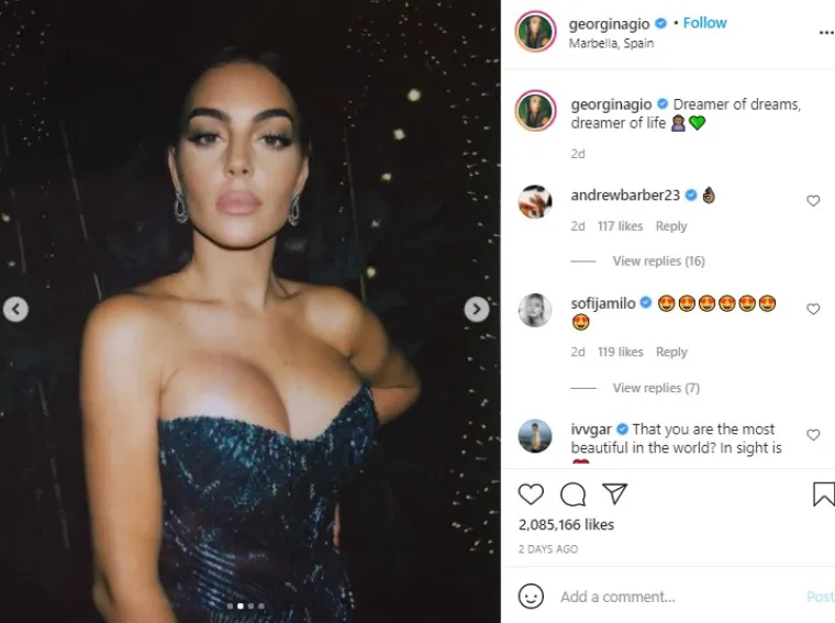 Ronaldova Georgina ponovno zapalila maštu fanovima, sada je pokazala obline u izazovnoj haljini