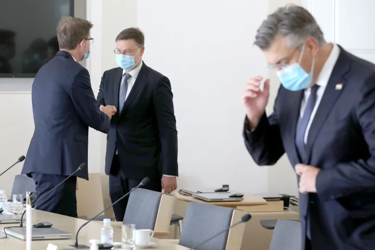 Plenković ugostio potpredsjednika Europske komisije za gospodarstvo Dombrovskisa