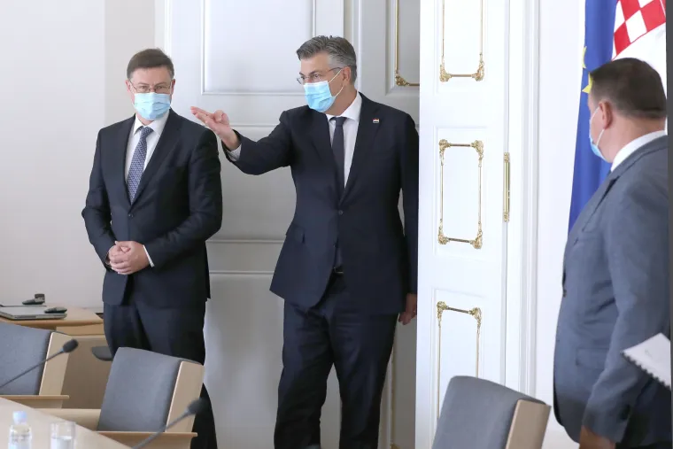 Plenković ugostio potpredsjednika Europske komisije za gospodarstvo Dombrovskisa