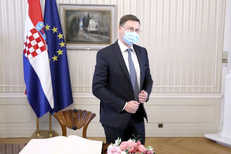 Plenković ugostio potpredsjednika Europske komisije za gospodarstvo Dombrovskisa