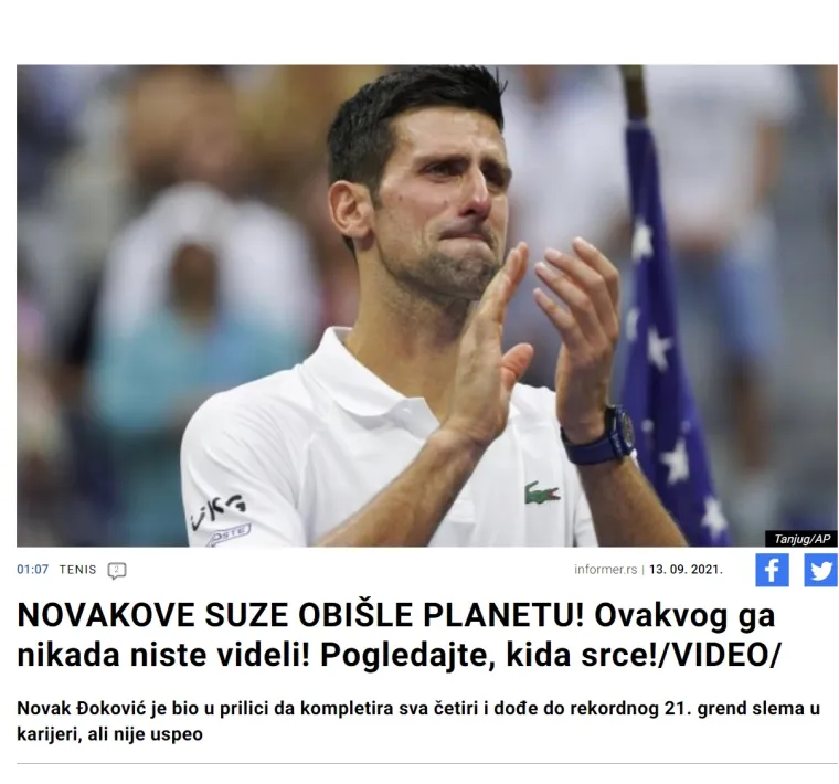 Srbi ne mogu doći k sebi nakon Đokovićeva poraza: 'Hoće li ikad više biti u prilici ovako nešto napraviti?'