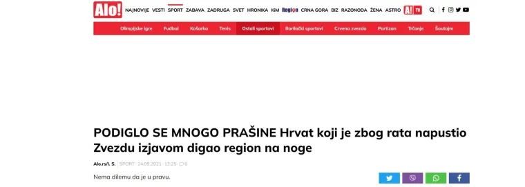 Tucakova priča o Zvezdi i ratu glasno odjeknula u susjedstvu: 'Hrvat &scaron;okirao regiju'