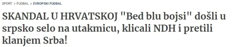 Srbi bijesni na Dinamove navijače: 'Došli su u srpsko selo i prijetili klanjem Srba...'