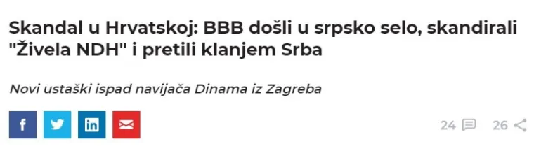 Srbi bijesni na Dinamove navijače: 'Došli su u srpsko selo i prijetili klanjem Srba...'