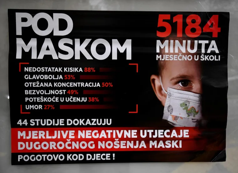 U Zagrebu osvanuli plakati o razlozima protiv nošenja maski i cijepljenja