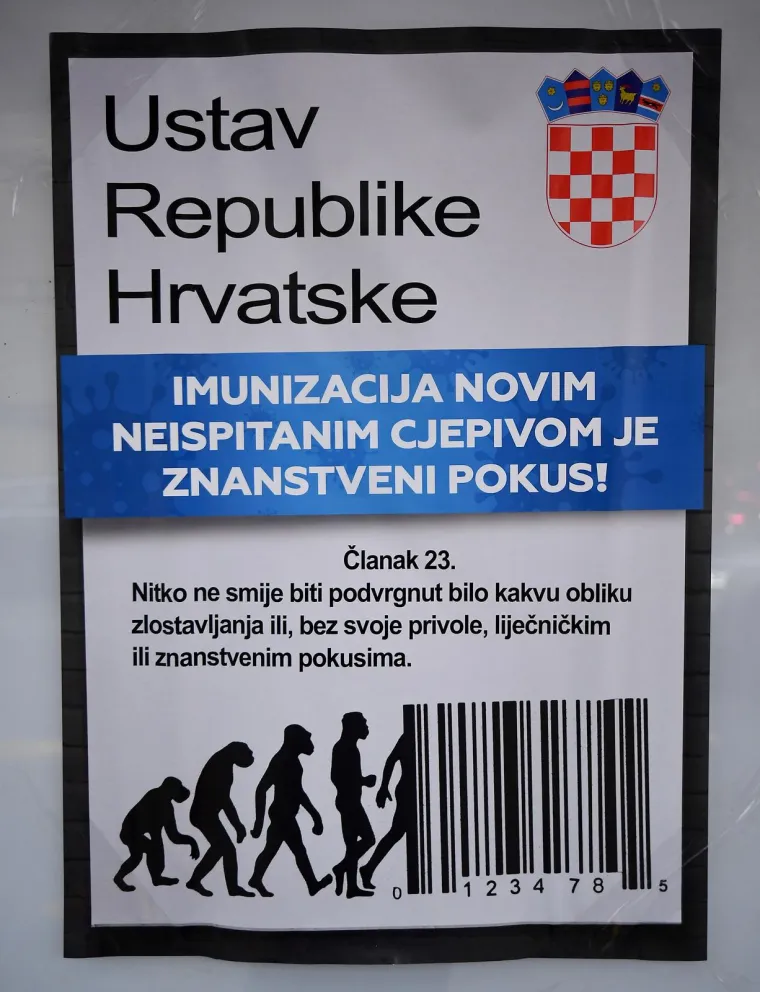 U Zagrebu osvanuli plakati o razlozima protiv nošenja maski i cijepljenja