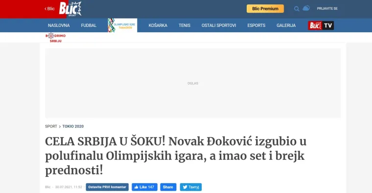 Srpski mediji o plasmanu Hrvatske u polufinale: 'Prvoklasna senzacija. Sprema se veliki spektakl u Madridu'