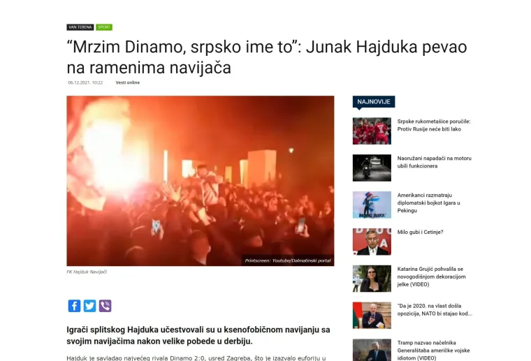 Srpski mediji nakon derbija prozvali Tocidu i Marka Livaju: 'Hrvatskim kompleksima nema kraja...'