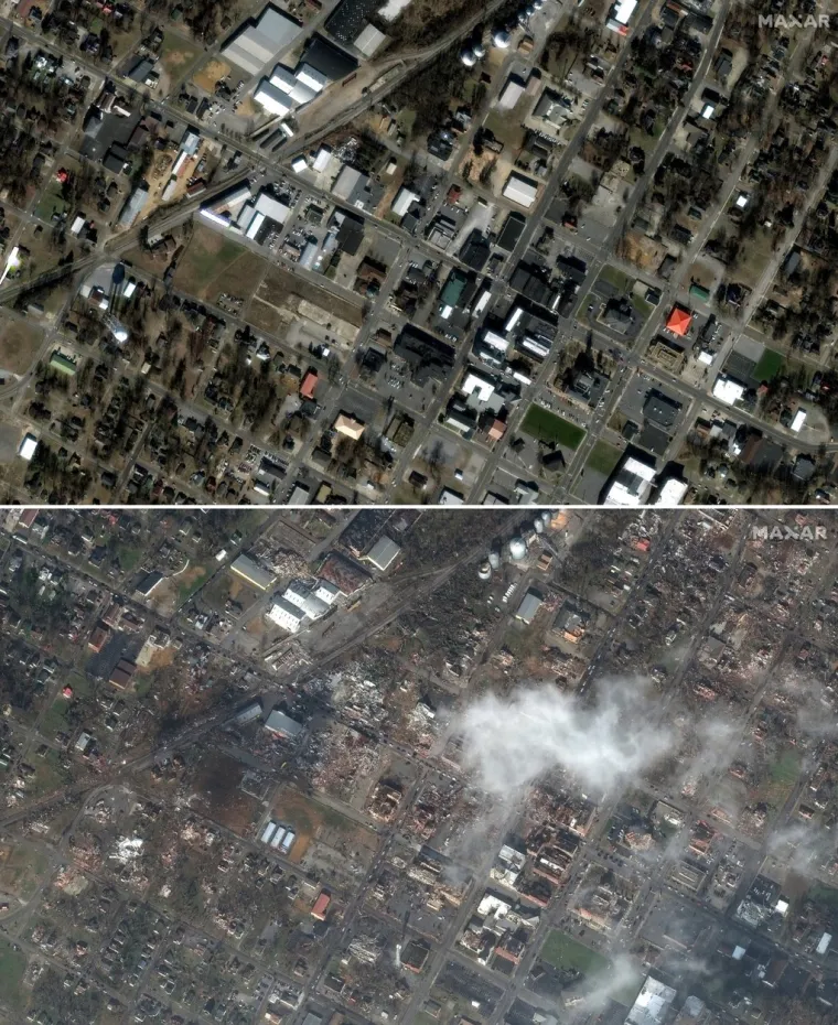 'Nikada vi&scaron;e neće biti isto. Cijeli grad je nestao. Čak su i stare zgrade i crkve stare stotinama godina sravnjene sa zemljom. Izgleda kao ratna zona ili ne&scaron;to iz filmova', kazao je Steven Elder iz Mayfielda. 