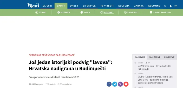 Crnogorci u transu, pogledajte &scaron;to pi&scaron;u njihovi portali nakon &scaron;to su rasturli Hrvatsku