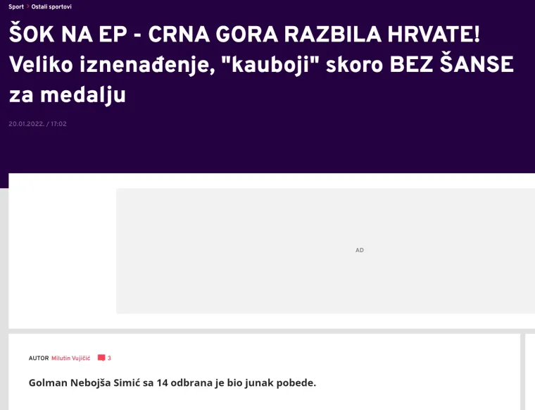 Srpski mediji raspisali su se o hrvatskim rukometašima: Pogledajte što se piše o našim Kaubojima u susjedstvu