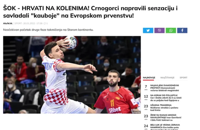 Srpski mediji komentirali te&scaron;ki poraz Hrvatske: 'Hrvati na koljenima, doživjeli su debakl'