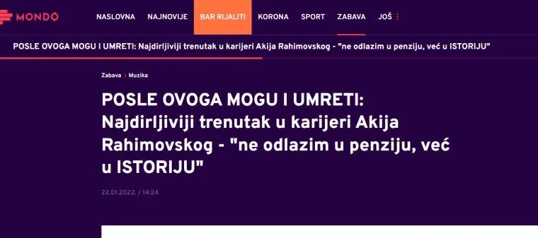 Sve još miriše na njega: Pogledajte reakcije medija u regiji na iznenadnu smrt Akija Rahimovskog