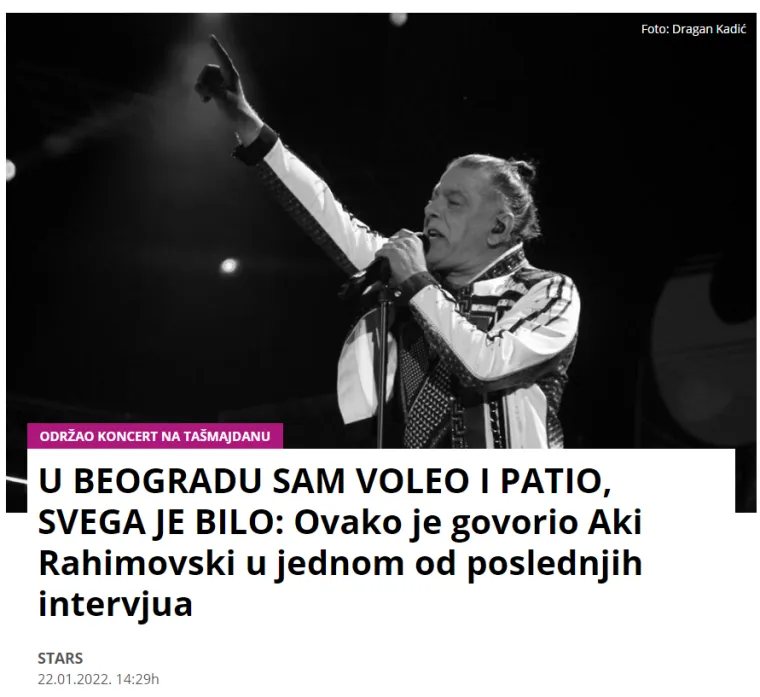 Sve jo&scaron; miri&scaron;e na njega: Pogledajte reakcije medija u regiji na iznenadnu smrt Akija Rahimovskog