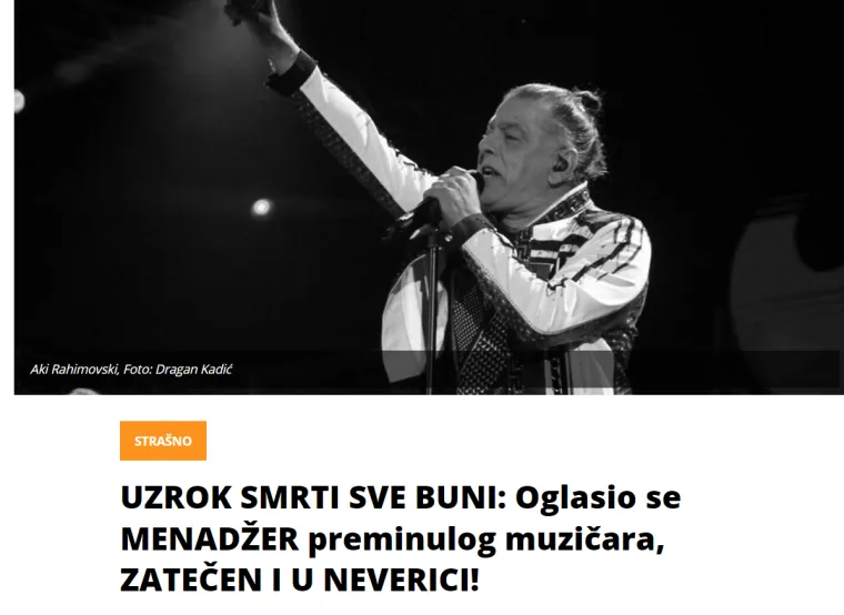 Sve jo&scaron; miri&scaron;e na njega: Pogledajte reakcije medija u regiji na iznenadnu smrt Akija Rahimovskog