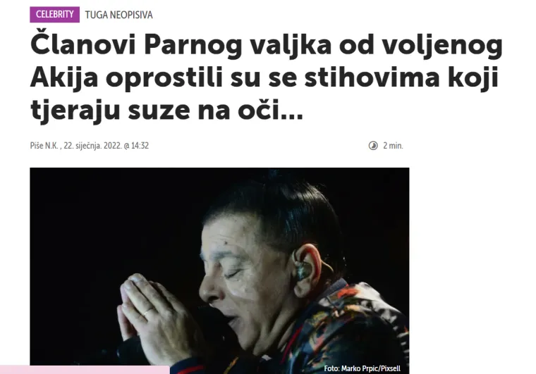 Sve jo&scaron; miri&scaron;e na njega: Pogledajte reakcije medija u regiji na iznenadnu smrt Akija Rahimovskog