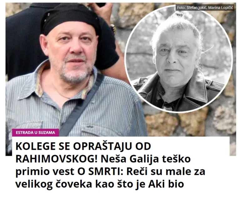 Sve jo&scaron; miri&scaron;e na njega: Pogledajte reakcije medija u regiji na iznenadnu smrt Akija Rahimovskog