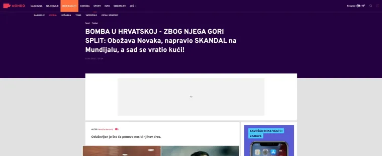 Srpski i bosanski portali bruje o Kalinićevom transferu: 'Napravio skandal na Mundijalu, a sad se vratio kući'