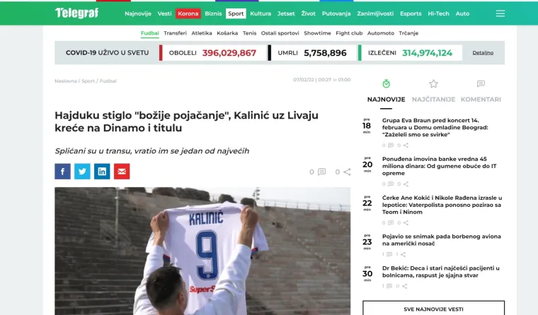 Srpski i bosanski portali bruje o Kalinićevom transferu: 'Napravio skandal na Mundijalu, a sad se vratio kući'