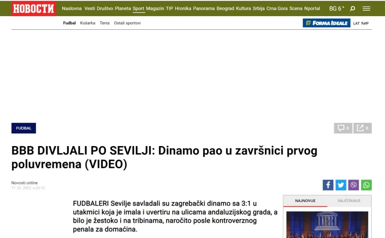 Dinamova utakmica pratila se i u regiji, srpski portal posebno je začudio jedan prizor: 'Nesvakida&scaron;nja scena'