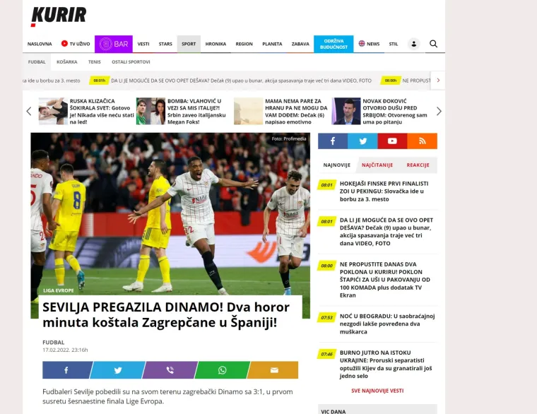 Dinamova utakmica pratila se i u regiji, srpski portal posebno je začudio jedan prizor: 'Nesvakida&scaron;nja scena'