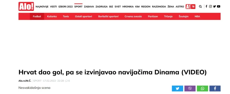 Dinamova utakmica pratila se i u regiji, srpski portal posebno je začudio jedan prizor: 'Nesvakida&scaron;nja scena'